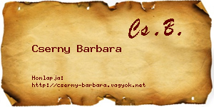 Cserny Barbara névjegykártya