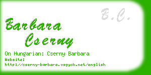 barbara cserny business card